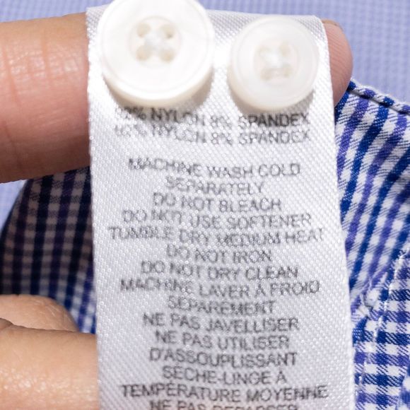 UNTUCKit Performance Shirt Men's Large Wicking Nylon Blue Check Button-Up - Picture 5 of 10